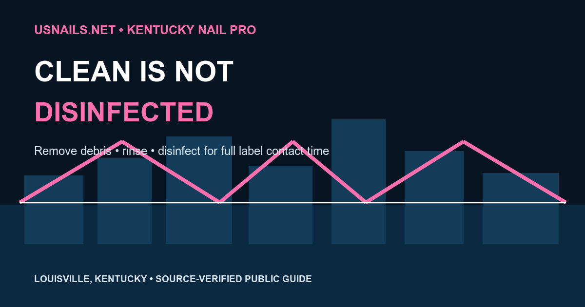 Louisville skyline graphic reading Clean Is Not Disinfected